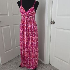 Pink Patterned Maxi Dress